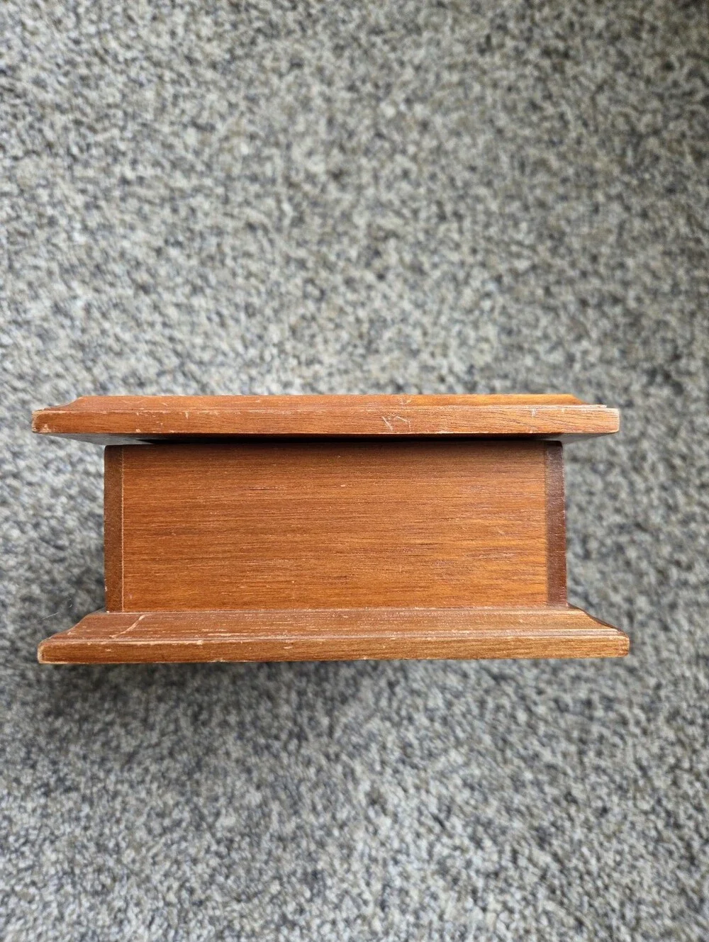 Vintage 1970s Wooden Jewelry / Trinket Box – Girl on Rocking Horse